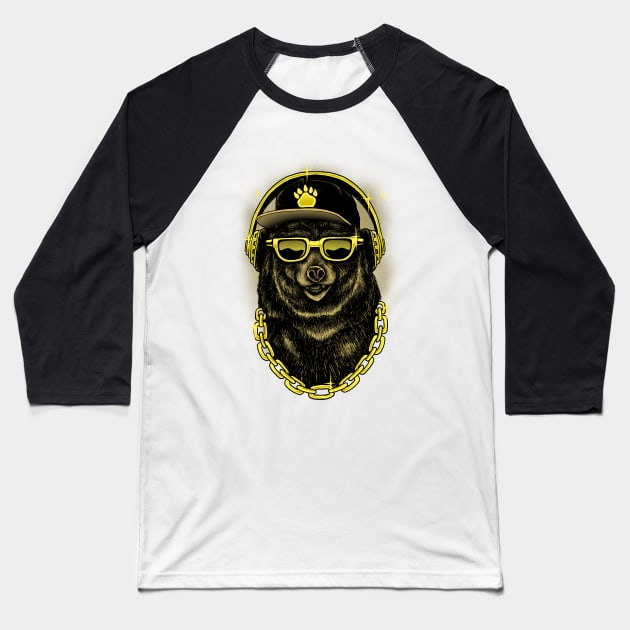 Music Bear Baseball T-Shirt by damzu
